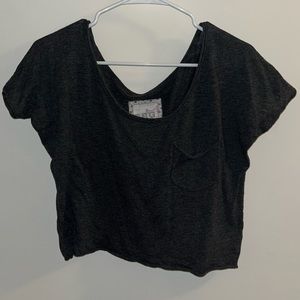 Cropped knit T-shirt